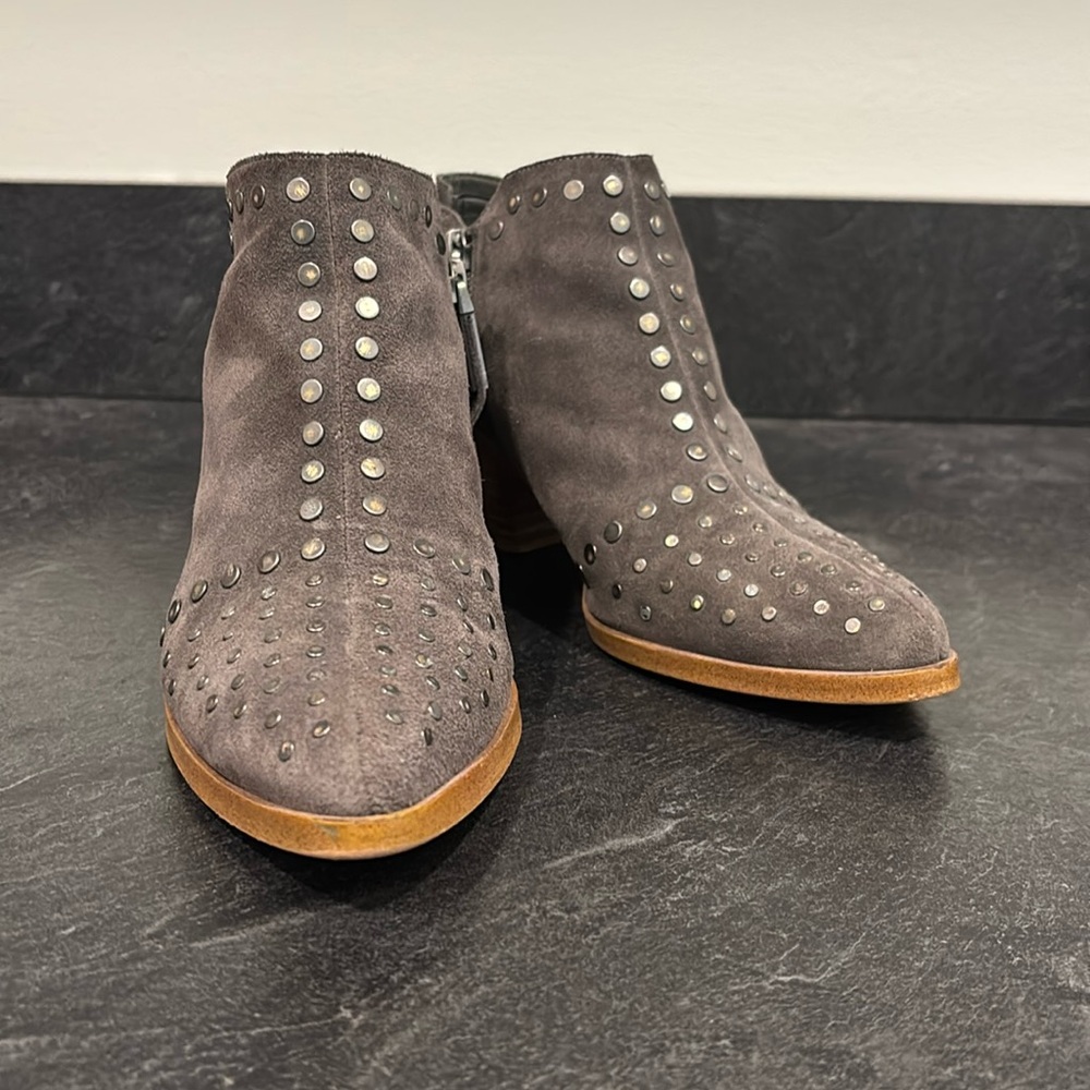 Gray Studded Booties